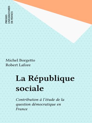 cover image of La République sociale